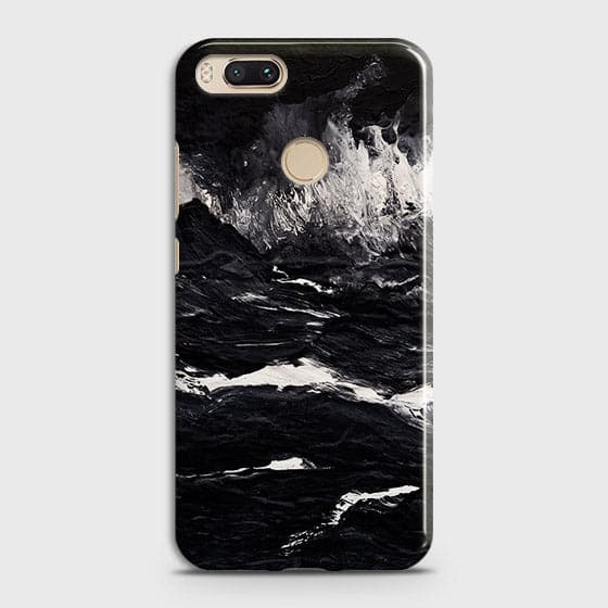 Xiaomi Mi A1 Cover Matte Finish Black Ocean Marble Trendy
