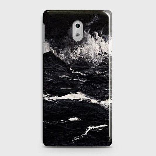 Nokia 3 Cover - Matte Finish -  Black Ocean Marble Trendy Printed Hard Case With Life Time Colour Guarantee