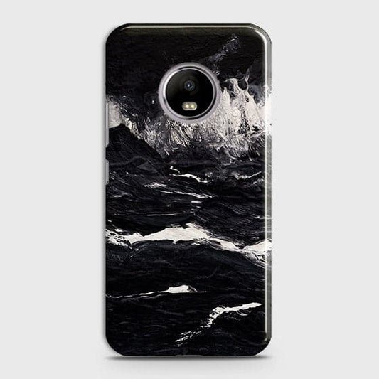 Motorola E4 Plus Cover - Matte Finish -  Black Ocean Marble Trendy Printed Hard Case With Life Time Colour Guarantee b66