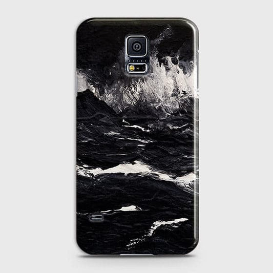 Samsung Galaxy S5 Cover - Matte Finish - Black Ocean Marble Trendy Printed Hard Case With Life Time Colour Guarantee ( Fast Delivery )