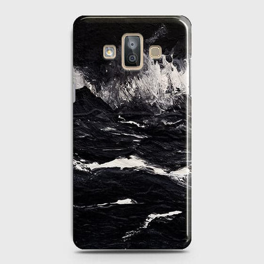 Samsung Galaxy J7 Duo Cover - Matte Finish - Black Ocean Marble Trendy Printed Hard Case With Life Time Colour Guarantee