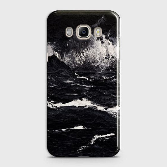 Samsung Galaxy J510 Cover - Matte Finish - Black Ocean Marble Trendy Printed Hard Case With Life Time Colour Guarantee B82