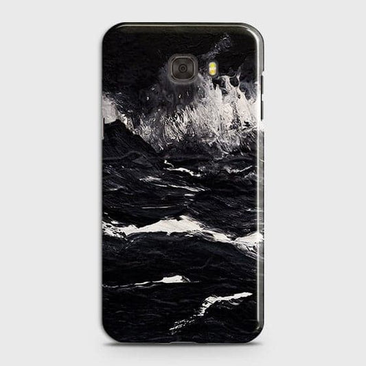 Samsung C5 Cover - Matte Finish - Black Ocean Marble Trendy Printed Hard Case With Life Time Colour Guarantee