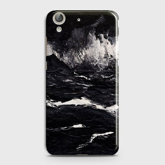 Huawei Y6 II Cover - Matte Finish - Black Ocean Marble Trendy Printed Hard Case With Life Time Colour Guarantee