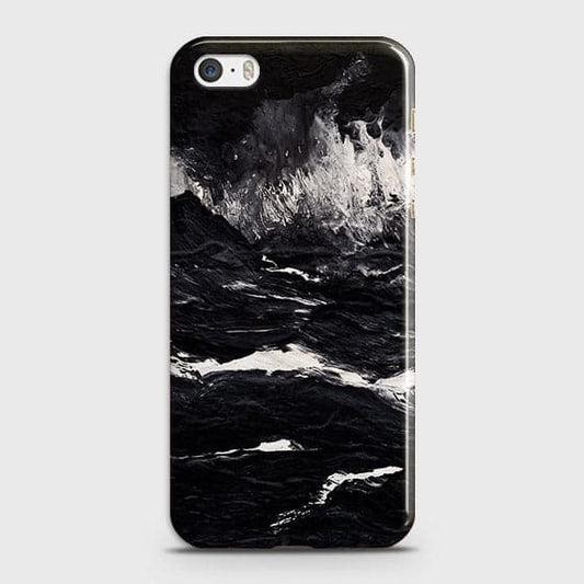 iPhone 5C Cover - Matte Finish - Black Ocean Marble Trendy Printed Hard Case With Life Time Colour Guarantee