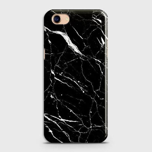 Oppo A83 Cover - Matte Finish - Trendy Black Marble Printed Hard Case With Life Time Guarantee