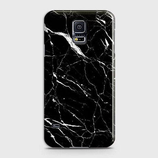 Samsung Galaxy S5 Cover - Matte Finish - Trendy Black Marble Printed Hard Case With Life Time Colour Guarantee