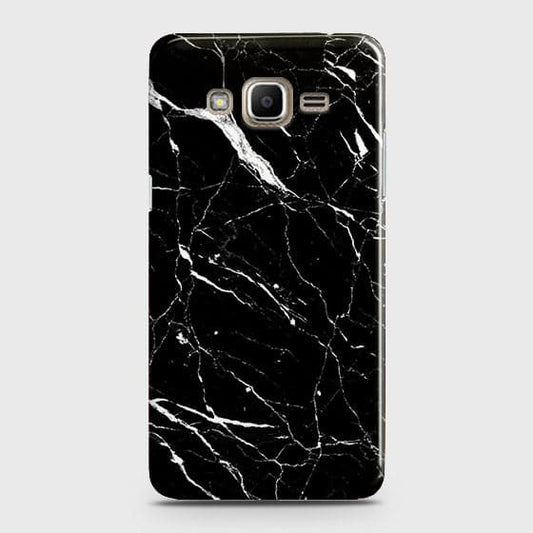 Samsung Galaxy Grand Prime / Grand Prime Plus / J2 Prime Cover - Matte Finish - Trendy Black Marble Printed Hard Case With Life Time Guarantee