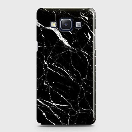 Samsung A5 Cover - Matte Finish - Trendy Black Marble Printed Hard Case With Life Time Guarantee