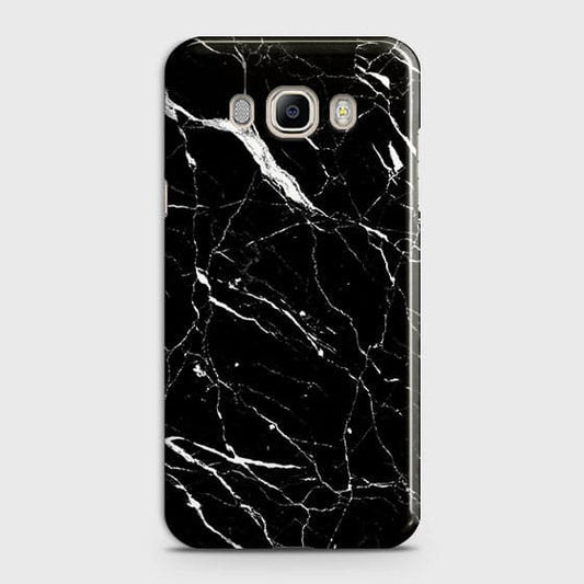 Samsung Galaxy J710 Cover - Matte Finish - Trendy Black Marble Printed Hard Case With Life Time Guarantee