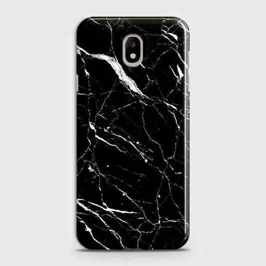 Samsung Galaxy J3 Pro Cover -  Matte Finish - Trendy Black Marble Printed Hard Case With Life Time Guarantee