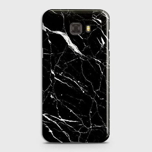 Samsung C5 Cover - Matte Finish - Trendy Black Marble Printed Hard Case With Life Time Guarantee