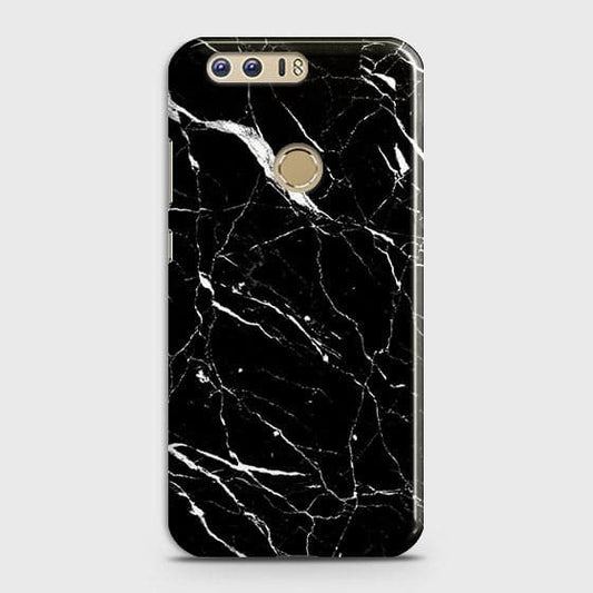 Huawei Honor 8 Cover - Matte Finish - Trendy Black Marble Printed Hard Case With Life Time Guarantee