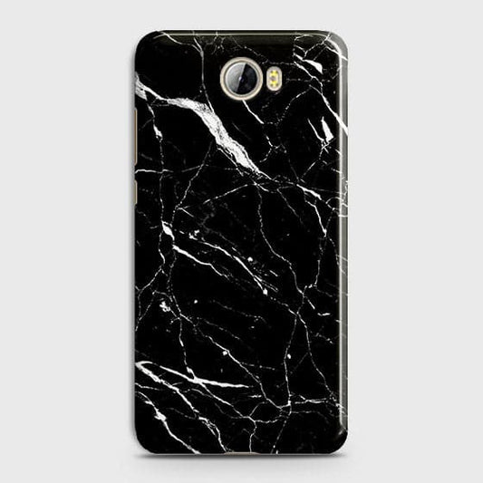 Huawei Y5 II Cover - Matte Finish - Trendy Black Marble Printed Hard Case With Life Time Guarantee