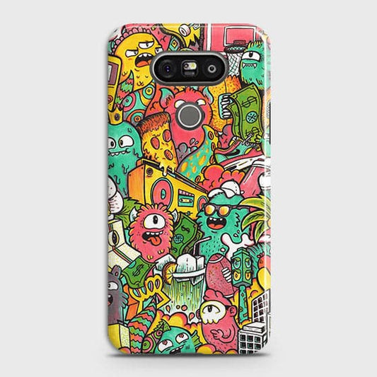 LG G5 Cover - Matte Finish - Candy Colors Trendy Sticker Collage Printed Hard Case With Life Time Guarantee