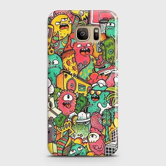 Samsung Galaxy Note 7 Cover - Matte Finish - Candy Colors Trendy Sticker Collage Printed Hard Case With Life Time Guarantee