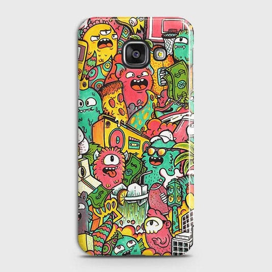 Samsung Galaxy A710 (A7 2016) Cover - Matte Finish - Candy Colors Trendy Sticker Collage Printed Hard Case With Life Time Guarantee