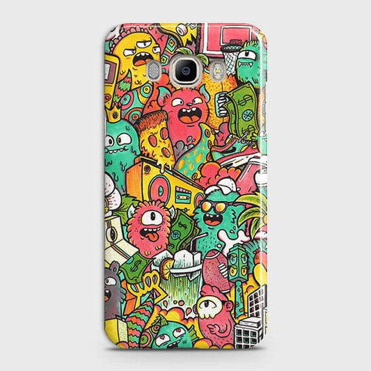 Samsung Galaxy J710 Cover - Matte Finish - Candy Colors Trendy Sticker Collage Printed Hard Case With Life Time Guarantee