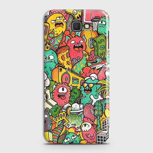 Samsung Galaxy J7 Prime 2 Cover - Matte Finish - Candy Colors Trendy Sticker Collage Printed Hard Case With Life Time Guarantee