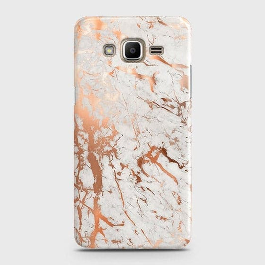 Samsung Galaxy Grand Prime / Grand Prime Plus / J2 Prime Cover - In Chic Rose Gold Chrome Style Printed Hard Case with Life Time Colors Guarantee