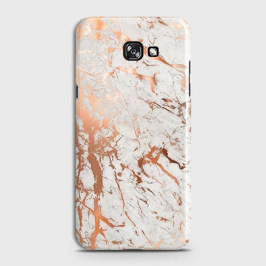 Samsung A7 2017 Cover - In Chic Rose Gold Chrome Style Printed Hard Case with Life Time Colors Guarantee