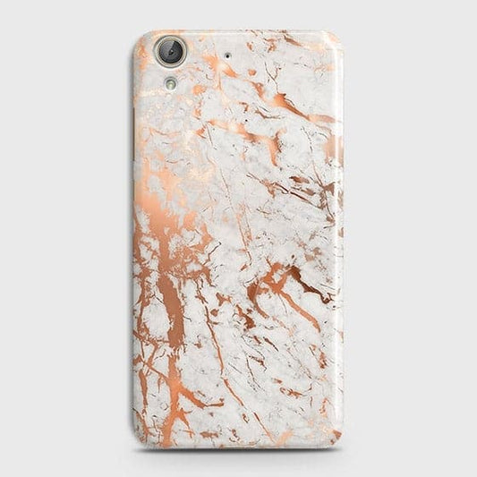 Huawei Y6 II Cover - In Chic Rose Gold Chrome Style Printed Hard Case with Life Time Colors Guarantee