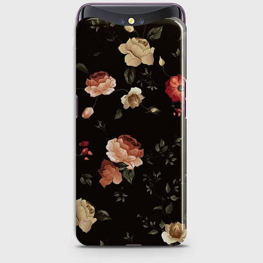 Oppo Find X Cover - Matte Finish - Dark Rose Vintage Flowers Printed Hard Case with Life Time Colors Guarantee (Fast Delivery)(MA)