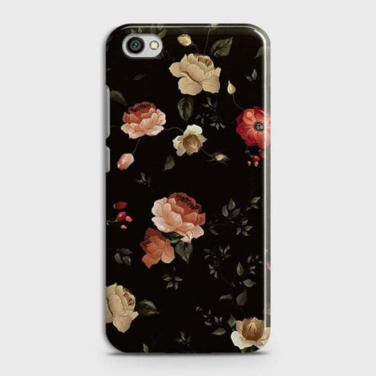 Xiaomi Redmi Note 5A Cover - Matte Finish - Dark Rose Vintage Flowers Printed Hard Case with Life Time Colors Guarantee