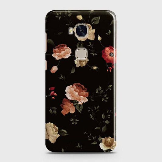 Huawei Honor 5X Cover - Matte Finish - Dark Rose Vintage Flowers Printed Hard Case with Life Time Colors Guarantee