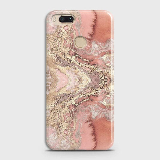 Xiaomi Mi A1 Cover - Trendy Chic Rose Gold Marble Printed Hard Case with Life Time Colors Guarantee