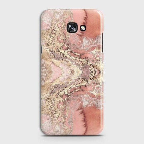 Samsung A7 2017 Cover - Trendy Chic Rose Gold Marble Printed Hard Case with Life Time Colors Guarantee ( Fast Delivery )