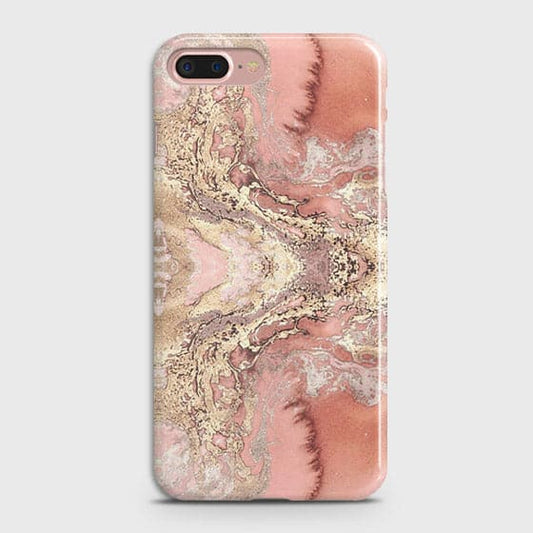 iPhone 7 Plus & iPhone 8 Plus Cover - Trendy Chic Rose Gold Marble Printed Hard Case with Life Time Colors Guarantee