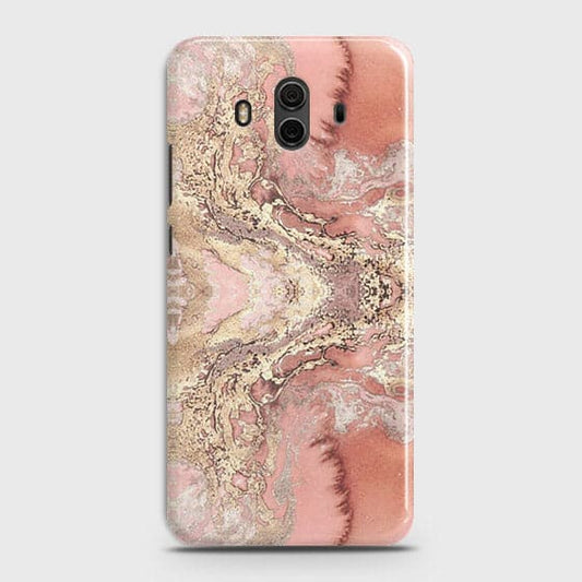 Huawei Mate 10 Cover - Trendy Chic Rose Gold Marble Printed Hard Case with Life Time Colors Guarantee ( Fast Delivery )
