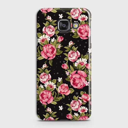 Samsung Galaxy J7 Max Cover - Trendy Pink Rose Vintage Flowers Printed Hard Case with Life Time Colors Guarantee ( Fast Delivery )