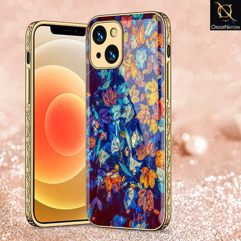 iPhone 13 Cover - Floral Series 2 - HQ Ultra Shine Premium Infinity Glass Soft Silicon Borders Case