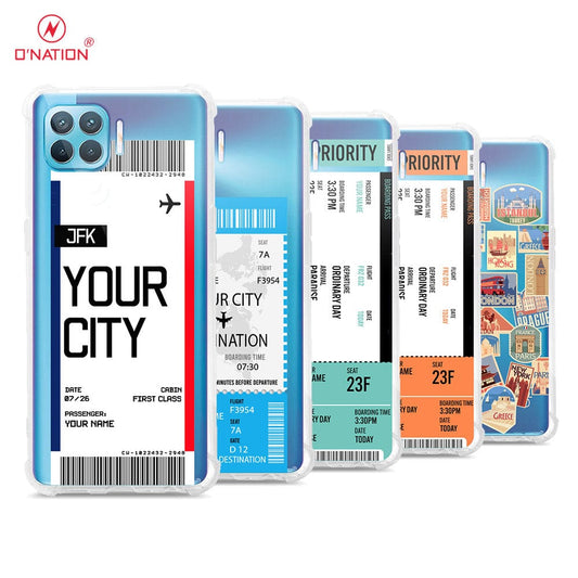 Oppo F17 Pro Cover - Personalised Boarding Pass Ticket Series - 5 Designs - Clear Phone Case - Soft Silicon Borders