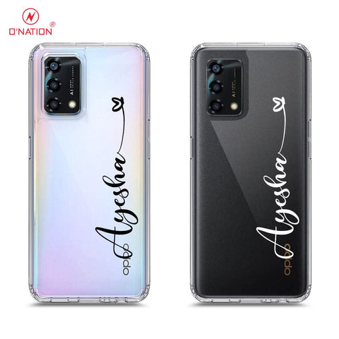 Oppo F19s Cover - Personalised Name Series - 8 Designs - Clear Phone Case - Soft Silicon Borders