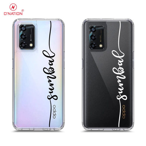 Oppo F19s Cover - Personalised Name Series - 8 Designs - Clear Phone Case - Soft Silicon Borders