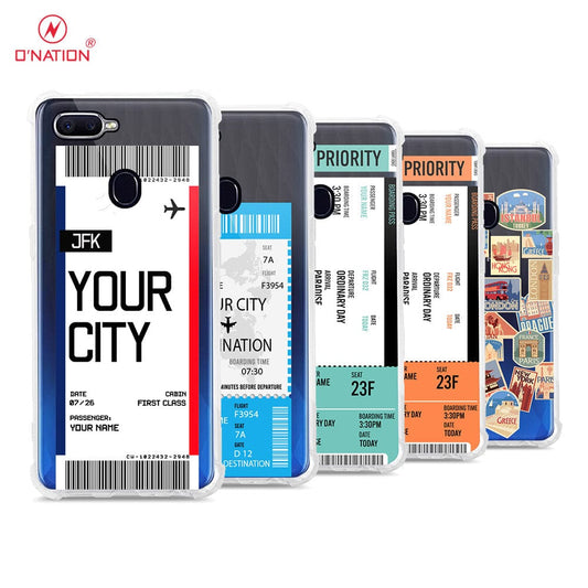 Oppo F9 / F9 Pro Cover - Personalised Boarding Pass Ticket Series - 5 Designs - Clear Phone Case - Soft Silicon Borders