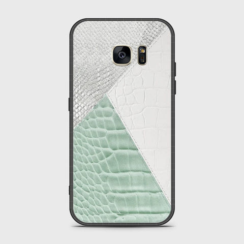 Samsung Galaxy S7 Cover- Printed Skins Series - HQ Ultra Shine Premium Infinity Glass Soft Silicon Borders Case
