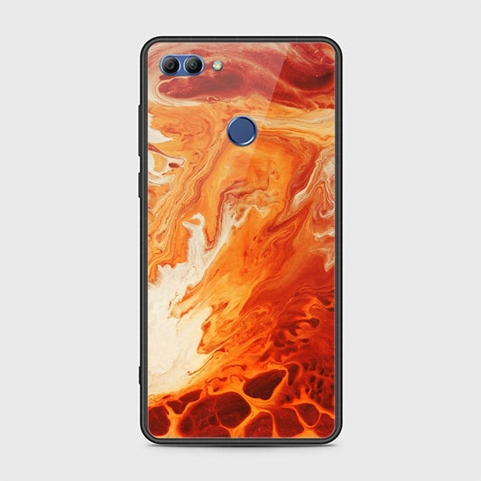 Huawei Y9 2018 Cover - Mystic Marble Series - HQ Ultra Shine Premium Infinity Glass Soft Silicon Borders Case