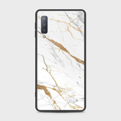 Samsung Galaxy A7 2018 Cover - Mystic Marble Series - HQ Ultra Shine Premium Infinity Glass Soft Silicon Borders Case