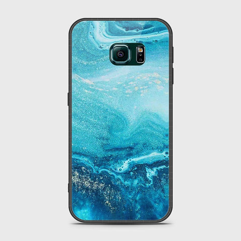 Samsung Galaxy S6 Edge Cover- Mystic Marble Series - HQ Ultra Shine Premium Infinity Glass Soft Silicon Borders Case