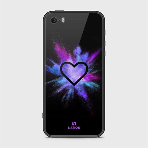 iPhone SE Cover - Onation Heart Series - HQ Ultra Shine Premium Infinity Glass Soft Silicon Borders Case