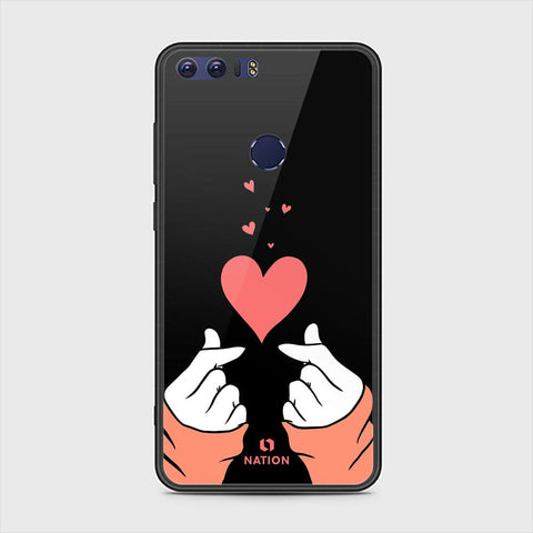 Huawei Honor 8 Cover - Onation Heart Series - HQ Ultra Shine Premium Infinity Glass Soft Silicon Borders Case