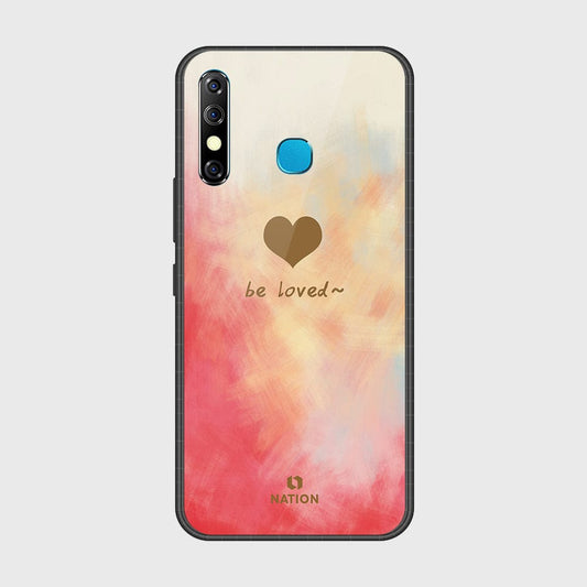 Infinix Hot 8 Cover- Onation Heart Series - HQ Ultra Shine Premium Infinity Glass Soft Silicon Borders Case