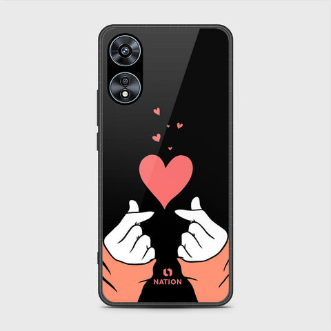 Oppo A78 4G Cover- Onation Heart Series - HQ Ultra Shine Premium Infinity Glass Soft Silicon Borders Case