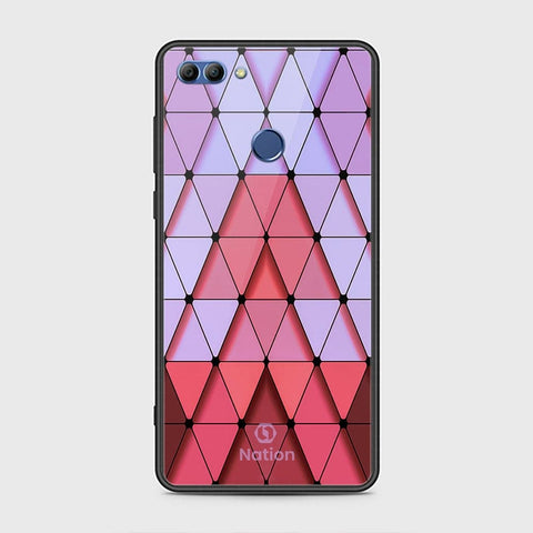 Huawei Y9 2018 Cover - ONation Pyramid Series - HQ Ultra Shine Premium Infinity Glass Soft Silicon Borders Case