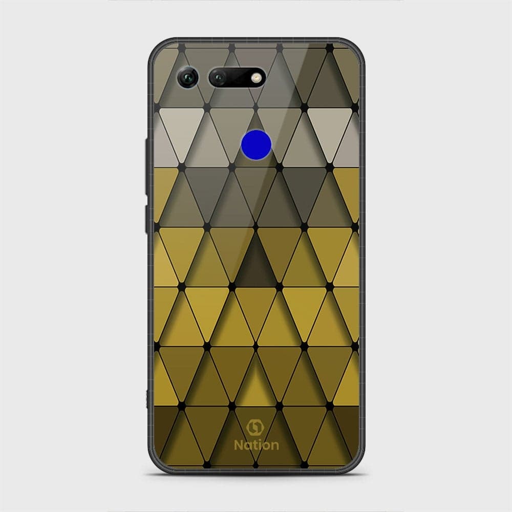 Huawei Honor View 20 Cover - Onation Pyramid Series - HQ Ultra Shine Premium Infinity Glass Soft Silicon Borders Case