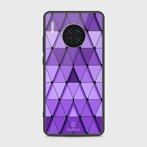 Huawei Mate 30 Cover - ONation Pyramid Series - HQ Ultra Shine Premium Infinity Glass Soft Silicon Borders Case